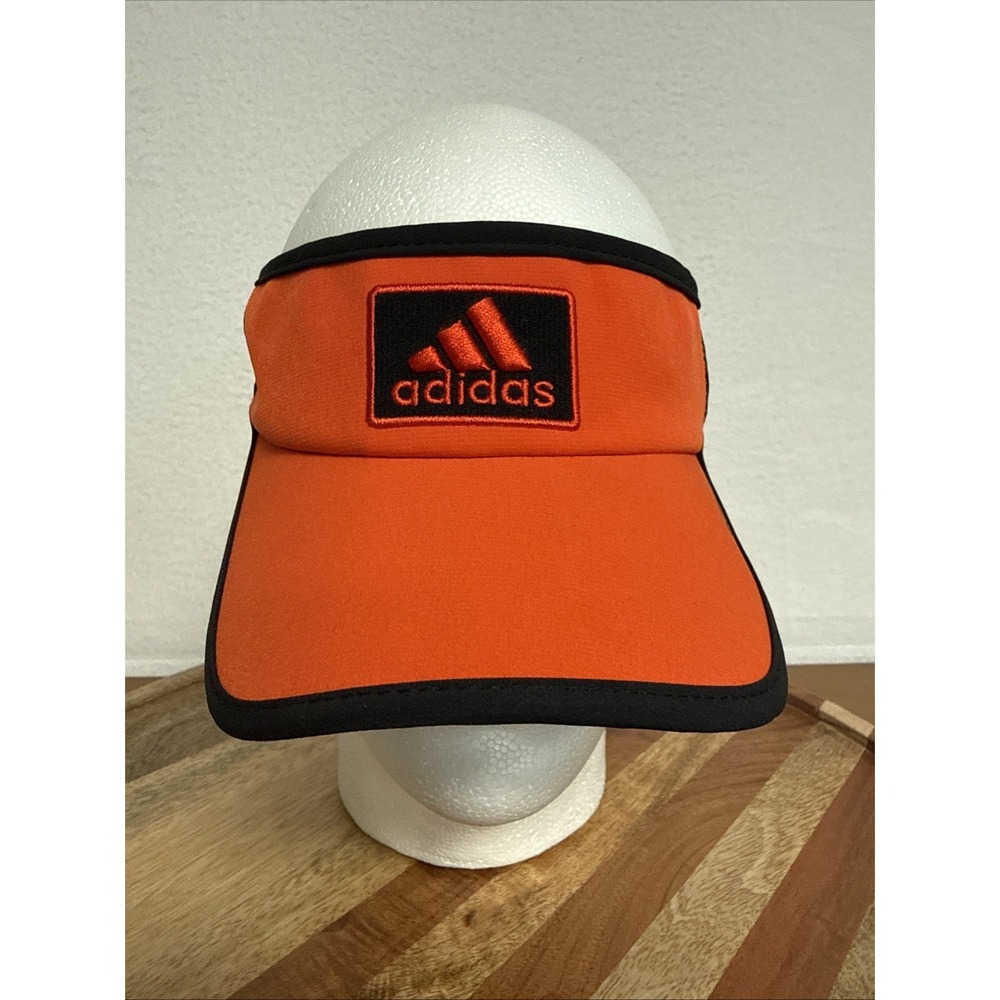 Adidas Hat Women's Adizero Hook & Loop Adjustable Orange/Black Visor ClimaCool